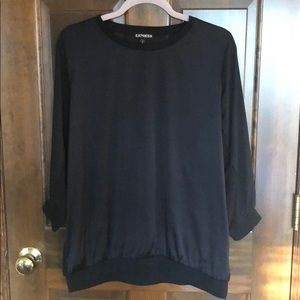 Express Long Sleeve Sheer Back Top